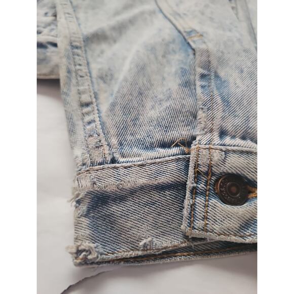 Vintage 80’s 90’s Levis Acid Wash 70507 0219 Denim Trucker Jean Jacket Men’s S - Picture 6 of 11